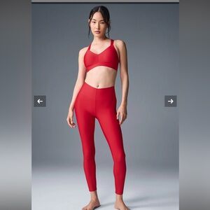 Alo Yoga Red Airlift High Rise Leggings